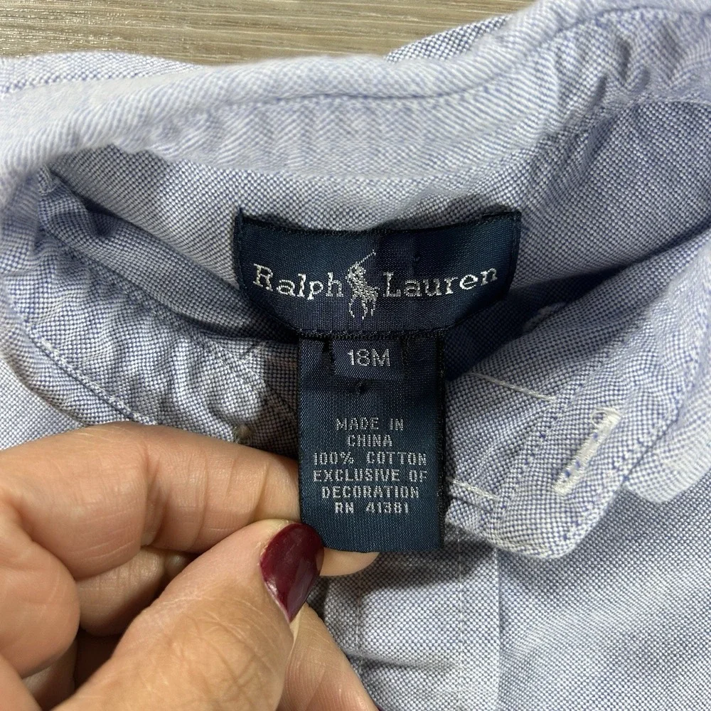 Ralph Lauren 18M Lot Of‎ 2 Oxford And Plaid Button Down Classic Preppy